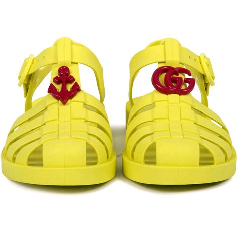 gucci jelly sandals yellow|latest style for gucci sandals.